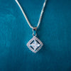 Classic Princess Cut Solitaire Sparkle Sterling Silver Pendant