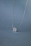 Dare To Square Solitaire Pendant Chain Necklace - Mannash