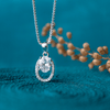 Encircle Oval Solitaire Sterling Silver Pendant