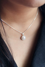 Pearl Halo Sterling Silver Pendant