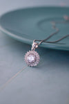 Radiant Solitaire Sterling Silver Pendant