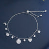 Cutie Charms Sterling Silver Pull Chain Bracelet