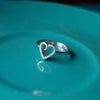 Sparkle Heart Love Sterling Silver Ring