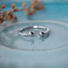 Dual Ball Sterling Silver Open Ring