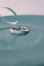 Sequence Studded Rose Gold Plated Sterling Silver Band