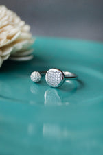 With A Open Heart Rose Gold Plated Sterling Silver Ring