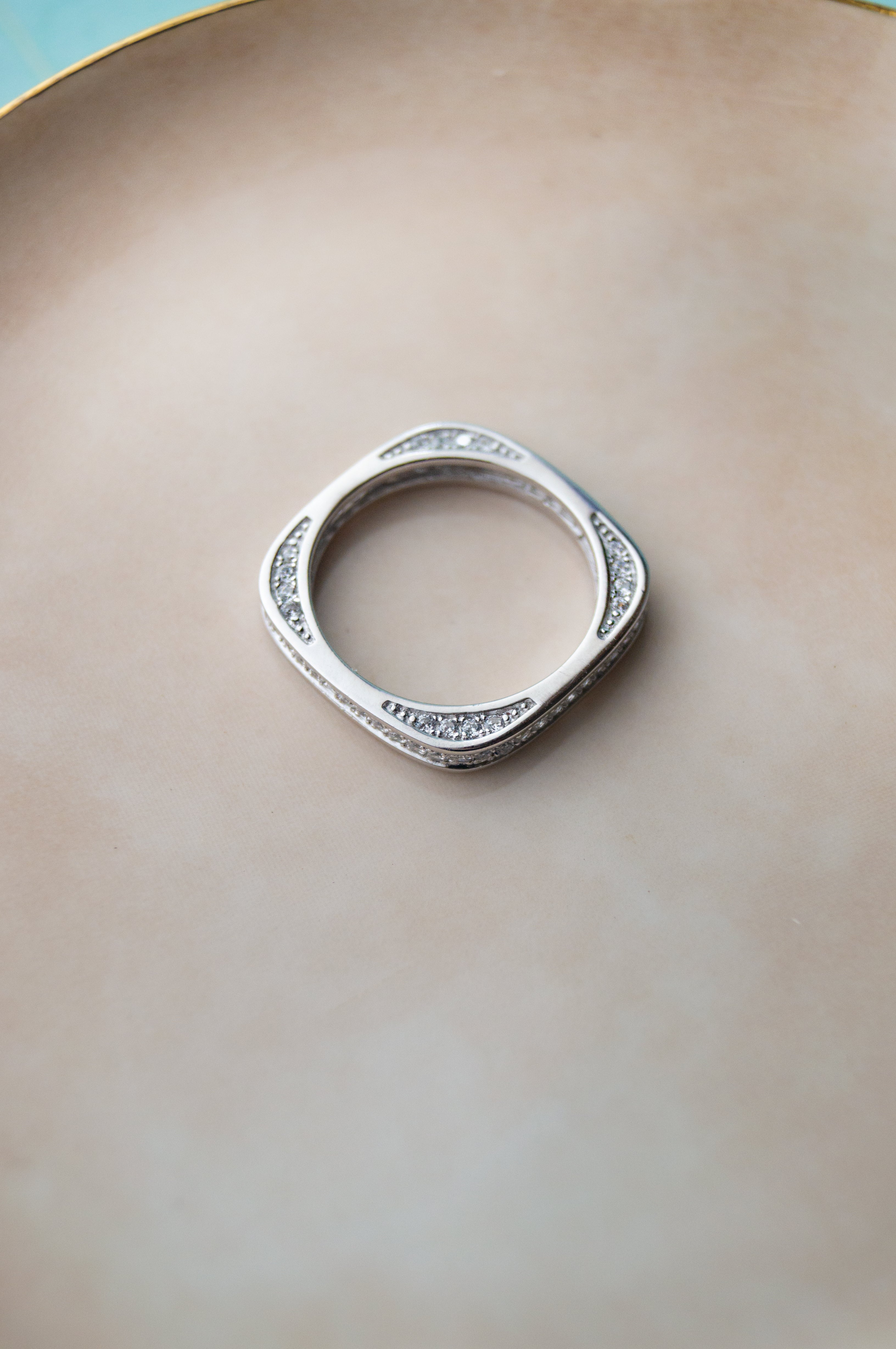 925 Oxidised Silver Ring for Men | Square Black Stone