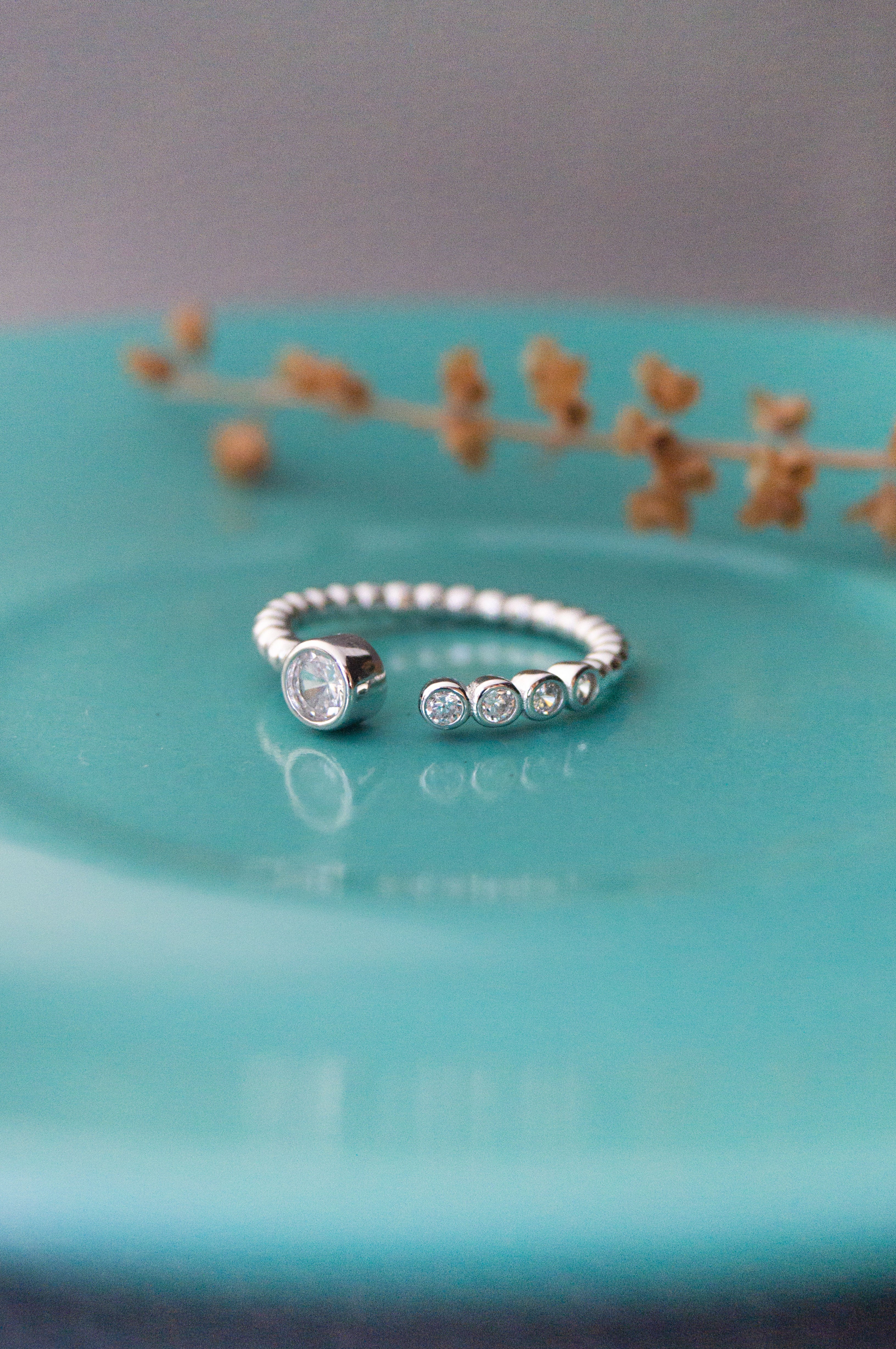 192845c01 Sparkle Drops Sterling Silver Open Ring | 925 Silver Jewellery by Mannash