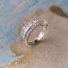 Glamorous Statement Sterling Silver Band Ring