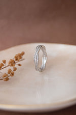 Curled Along Sterling Silver Ring