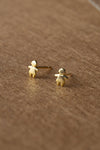 Dancing Doll Gold Plated Mini Stud Earrings - Mannash