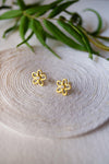 Charming Flower Sparkle Gold Plated Stud Earrings - Mannash