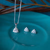 Just-Tri-Me Sparkle Solitaire Sterling Silver Pendant Set