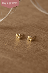 Hanging Together Hearts Gold Plated Mini Stud Earrings - Mannash