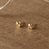 Hanging Together Hearts Gold Plated Mini Sterling Silver Stud Earrings