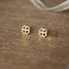 Oh-So-Lucky Clover Gold Plated Sterling Silver Mini Stud Earrings