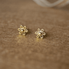 Dainty Daisy Gold Plated Mini Sterling Silver Stud Earrings