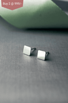 Simply Square Silver Mini Stud Earrings - Mannash