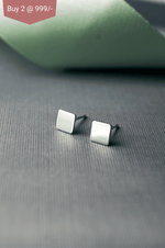 Simply Square Mini Sterling Silver Stud Earrings