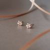 Flower Blossom Rose Gold Plated Mini Sterling Silver Stud Earrings