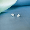 Shimmery Star Mini Sterling Silver Stud Earrings