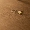 Yes Or No Gold Plated Mini Sterling Silver Stud Earrings