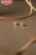 Dainty Daisy Rose Gold Plated Mini Sterling Silver Stud Earrings