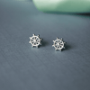 Fortune Wheel Sterling Silver Mini Stud Earrings