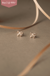 Delicate Bow Rose Gold Plated Mini Stud Earrings - Mannash