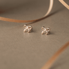 Delicate Bow Rose Gold Plated Mini Sterling Silver Stud Earrings