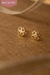 Lucky Hearts Gold Mini Stud Earrings - Mannash