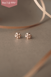 Treasured Flower Rose Gold Plated Mini Stud Earrings - Mannash
