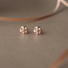 Treasured Flower Rose Gold Plated Mini Sterling Silver Stud Earrings
