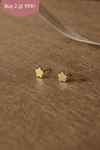 Simply Floral Gold Plated Mini Stud Earrings - Mannash