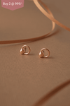 Entangled Circles Rose Gold Plated Mini Stud Earrings - Mannash