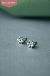 Flower Blossom Silver Mini Stud Earrings - Mannash