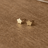Shimmery Floral Gold Plated Mini Sterling Silver Stud Earrings