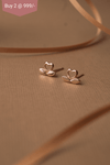 Blooming Heart Rose Gold Plated Mini Stud Earrings - Mannash