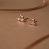 Blooming Heart Rose Gold Plated Mini Sterling Silver Stud Earrings