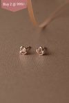 Hanging Together Hearts Rose Gold Plated Mini Stud Earrings - Mannash