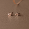 Hanging Together Hearts Rose Gold Plated Mini Sterling Silver Stud Earrings