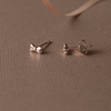 Cute Bow Rose Gold Plated Mini Sterling Silver Stud Earrings