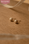 Sparkle Globe Gold Plated Mini Stud Earrings - Mannash