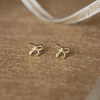 Delicate Bow Gold Plated Mini Sterling Silver Stud Earrings