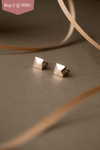 Edgy Pyramid Rose Gold Plated Mini Stud Earrings - Mannash