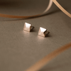 Edgy Pyramid Rose Gold Plated Mini Sterling Silver Stud Earrings