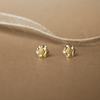 Treasured Flower Gold Plated Mini Sterling Silver Stud Earrings
