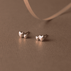 Dual Heart Rose Gold Plated Mini Sterling Silver Stud Earrings