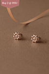 Fortune Wheel Rose Gold Plated Mini Stud Earrings - Mannash