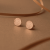 Sparkly Circle Rose Gold Plated Mini Sterling Silver Stud Earrings